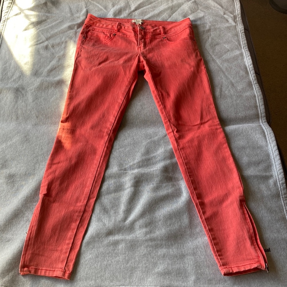 Coral / salmon color jeans